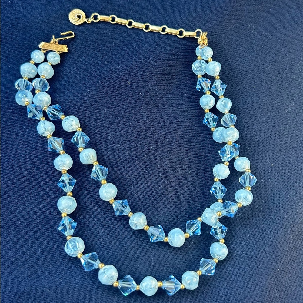 Chic Vintage Blue Crystal Necklace/Choker